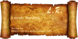 Lerch Renátó névjegykártya